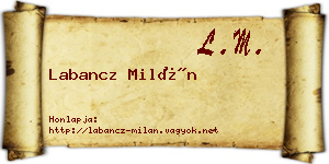 Labancz Milán névjegykártya