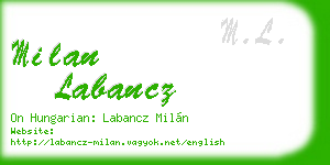 milan labancz business card
